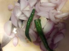 sliced onions and chillies